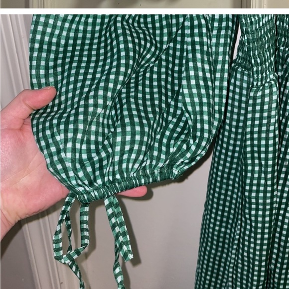 🪀 {PRICE FIRM} Faithfull the Brand Romina Mini Dress — Basil Solene Check Print - Picture 4 of 10